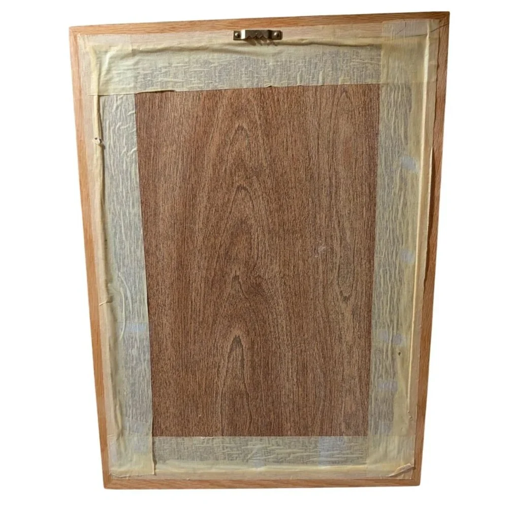 Vintage Barnraising Needlepoint Art Handcrafted Framed Cross Stitch Wall Decor - Picture 2 of 13